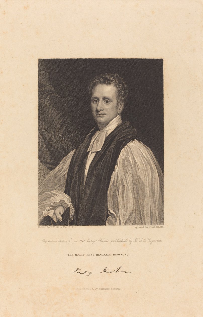 Rev. Reginald Heber, D.D. by Thomas Woolnoth after Thomas Phillips