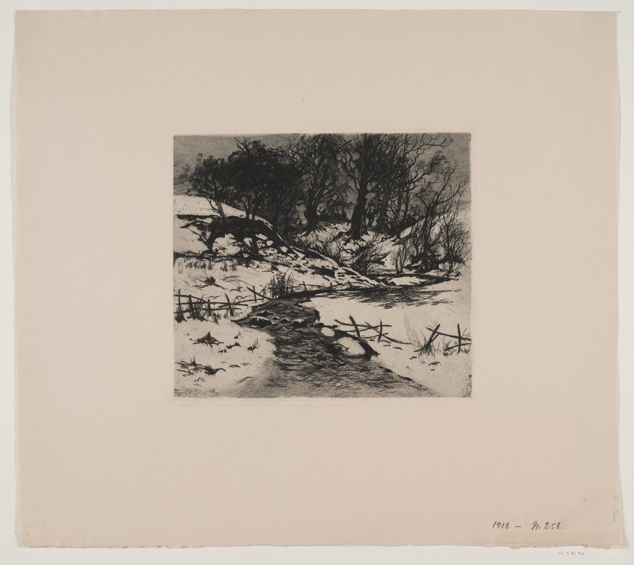 Winter Stream by a Forest by Thorvald Niss