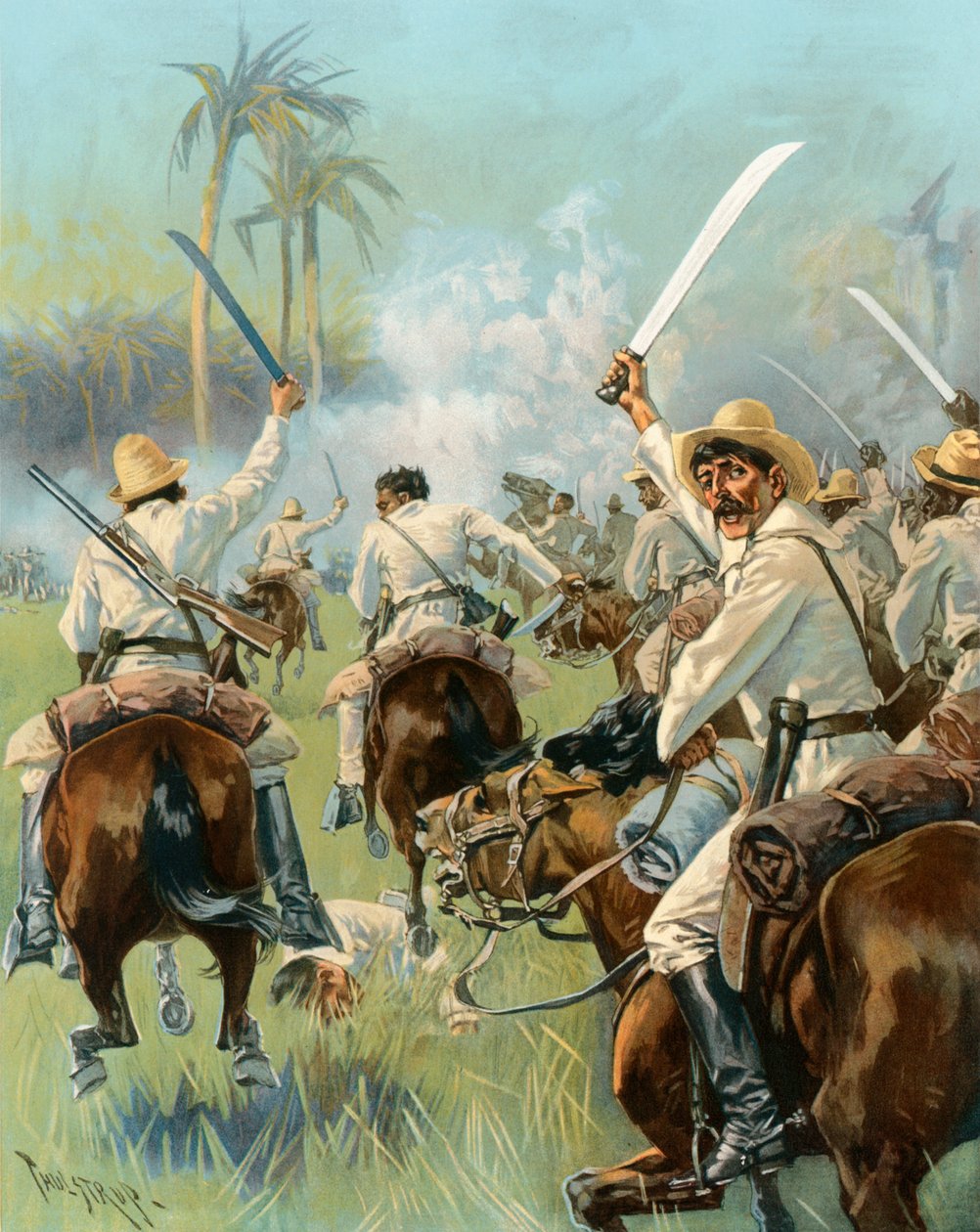 A Charge of Cuban Cavalry armed with machetes by Thure de Thulstrup