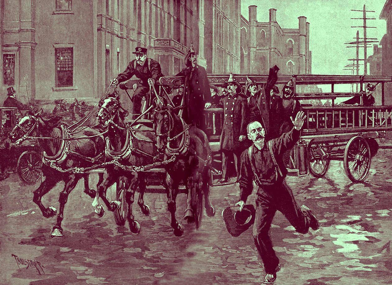 A Hook and Ladder Company in the 1890s by Thure de Thulstrup