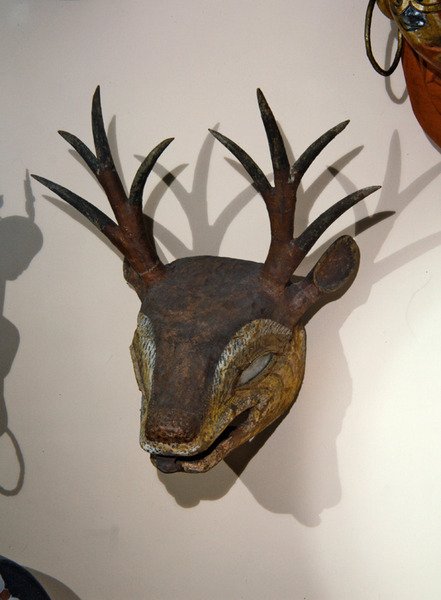 Dance mask in the form of a deer by Tibetan School