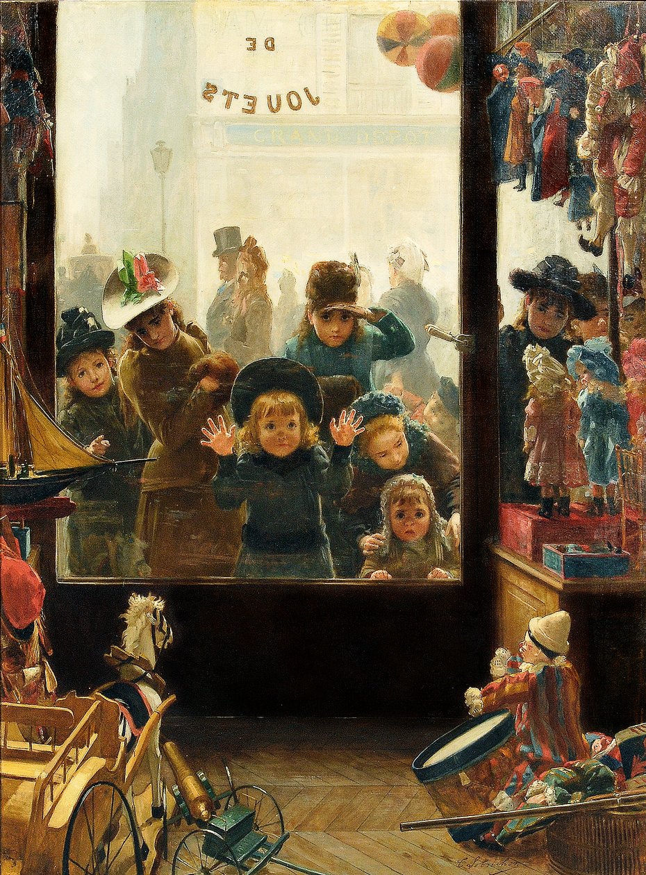 The Toyshop Window by Timoleon Marie Lobrichon