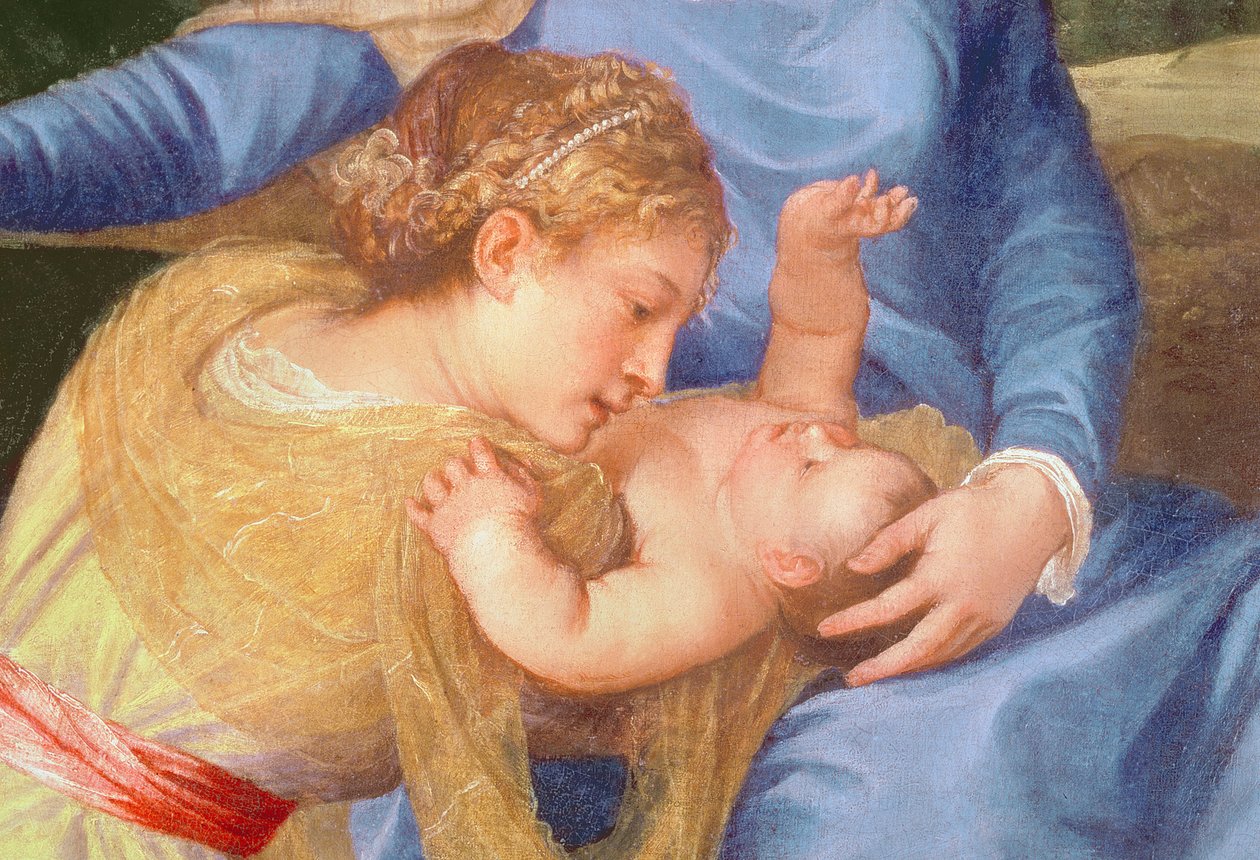 The Virgin and Child with St. John the Baptist and a Female Saint, (detail) by Tiziano Vecelli
