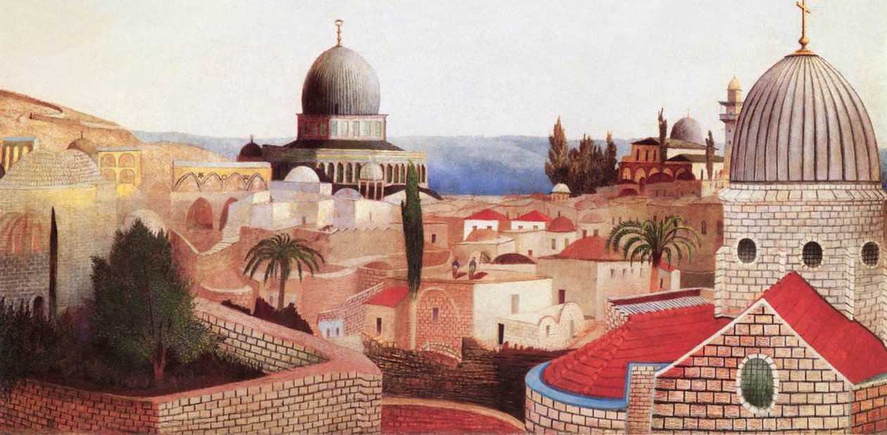 View of the Dead Sea from the Temple Square in Jerusalem by Tivadar Kosztka Csontvary