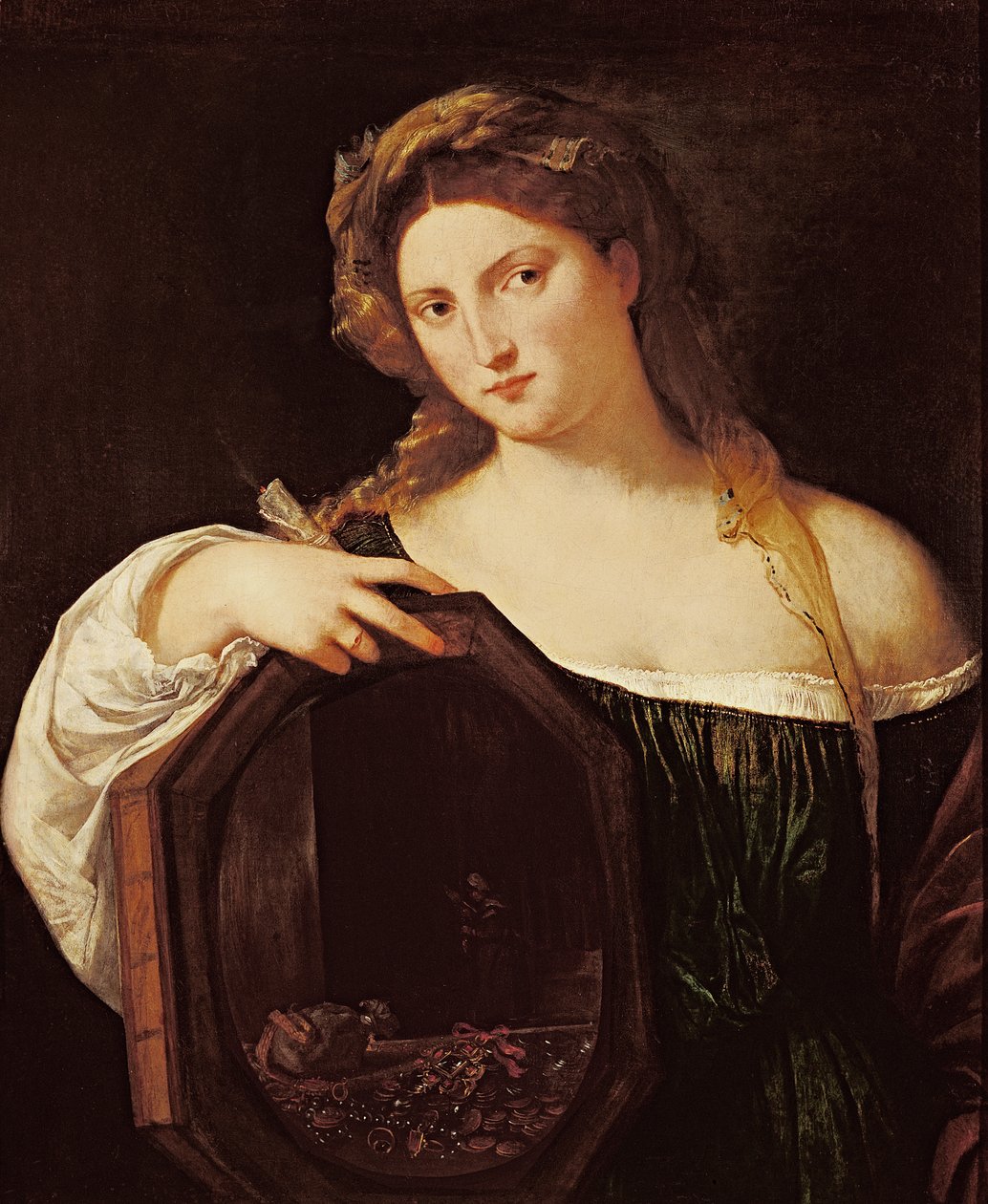 Allegory of Vanity, or Young Woman with a Mirror by Tiziano Vecelli
