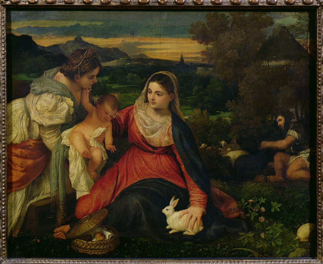 Madonna and Child with St. Catherine (The Virgin of the Rabbit) c.1530 by Tiziano Vecelli