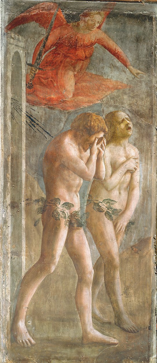 Adam and Eve banished from Paradise (pre-restoration) by Tommaso Masaccio