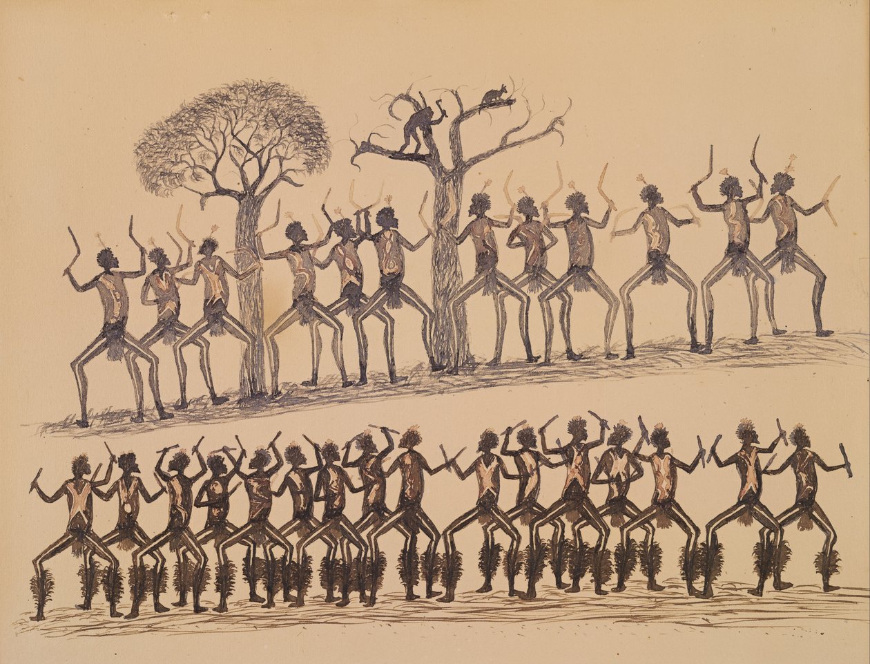 Ceremony; Hunting possum by Tommy McRae