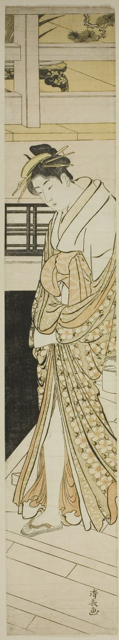 Courtesan Descending Stairs by Torii Kiyonaga