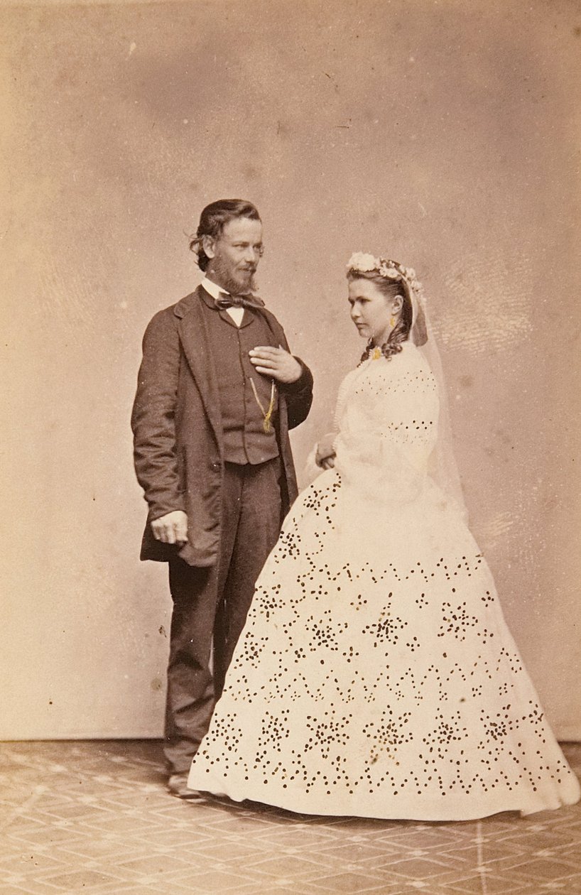 Studio Portrait of Standing Bride and Groom by Townsend Duryea