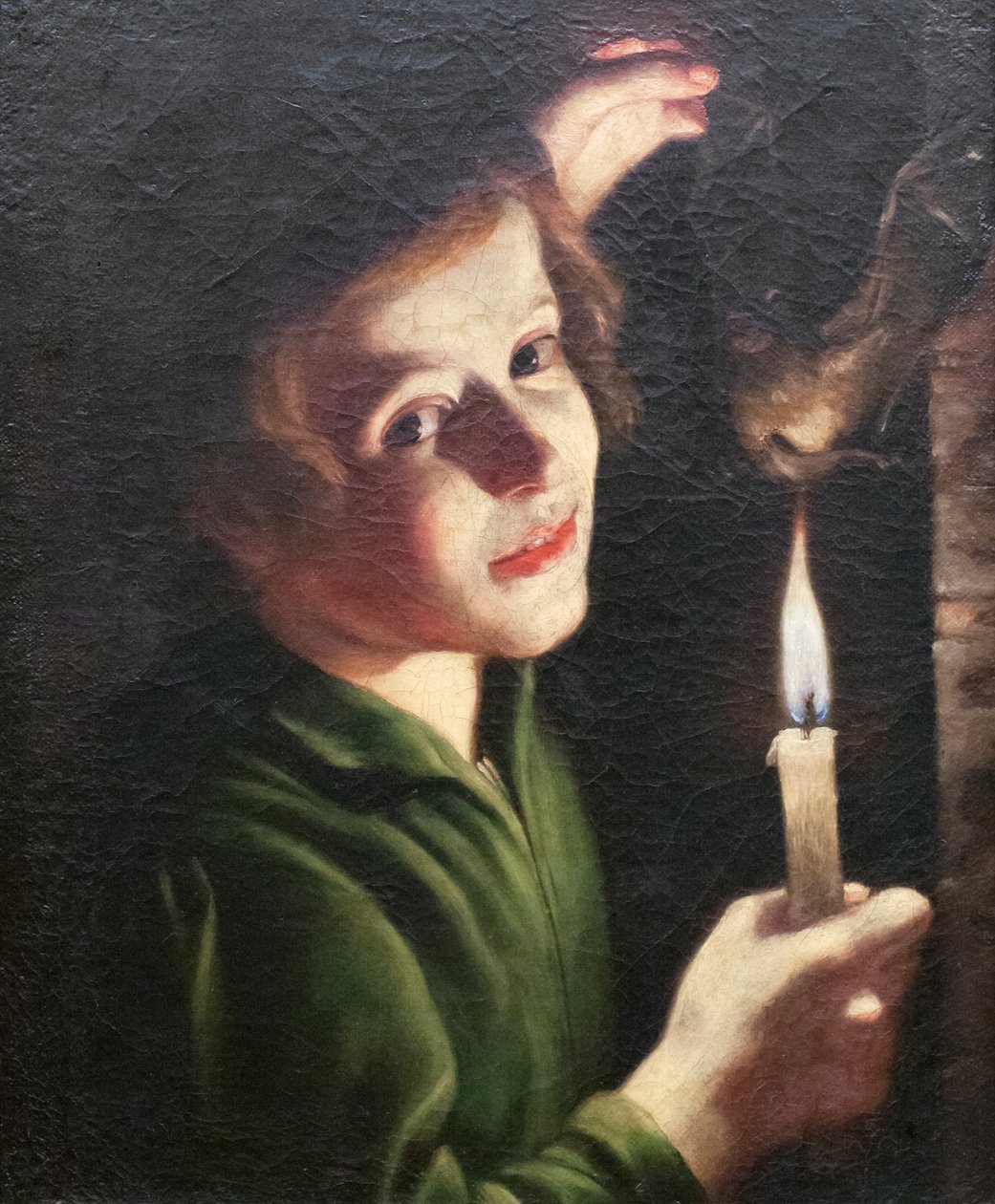 Boy Holding a Bat by Trophime Bigot
