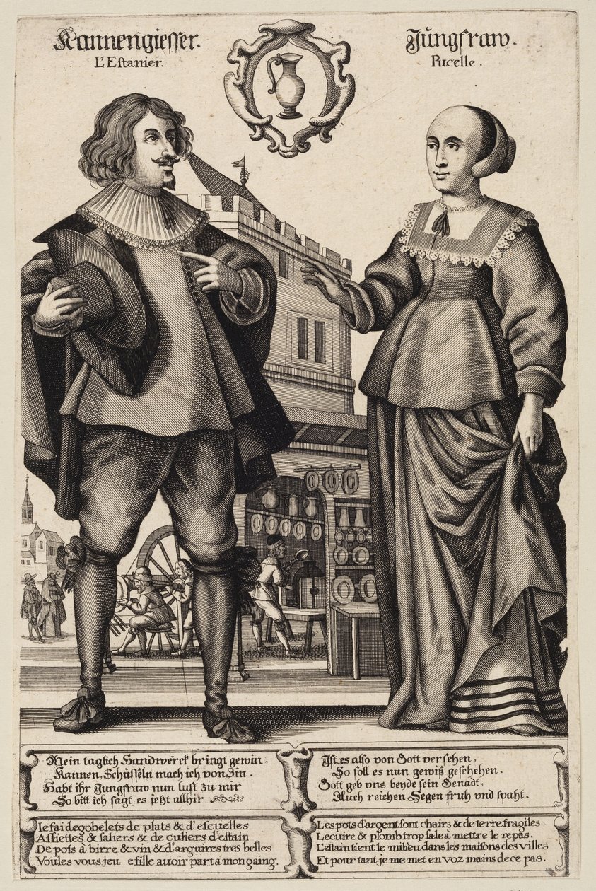 A Tinsmith and a Young Maiden by Ubekendt
