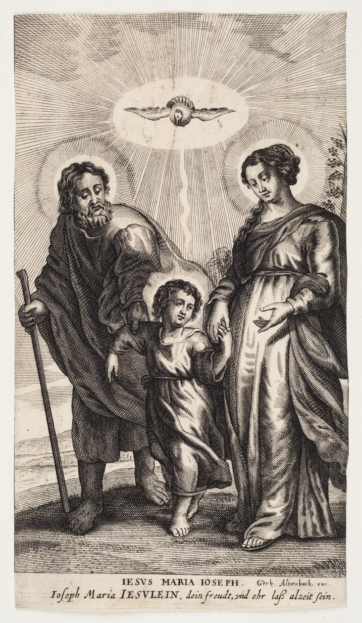 Jesus with Mary and Joseph by Ubekendt