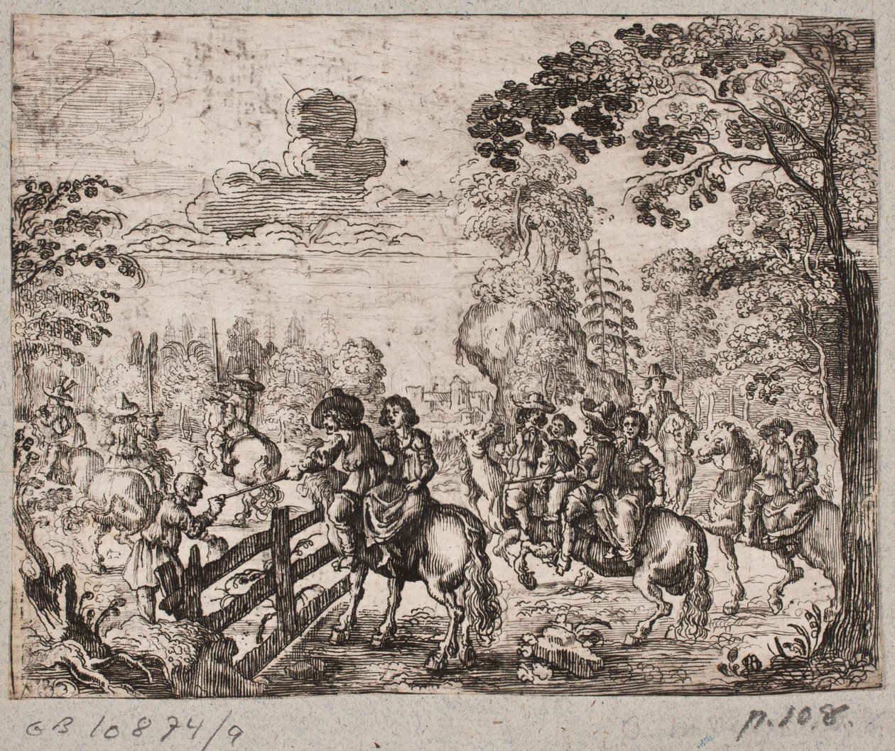 Forest Scene with Riders by Ubekendt
