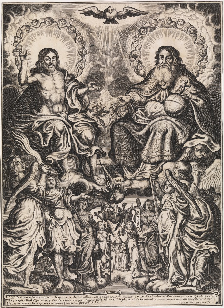 The Trinity. Surrounded by Angels by Ubekendt