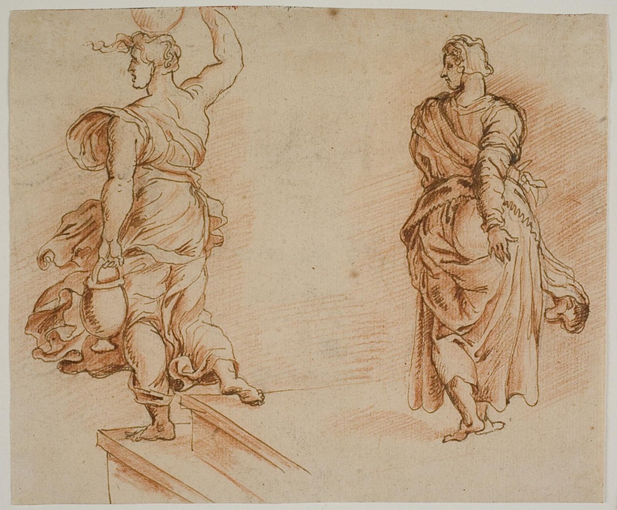 Two Female Figures by Ubekendt