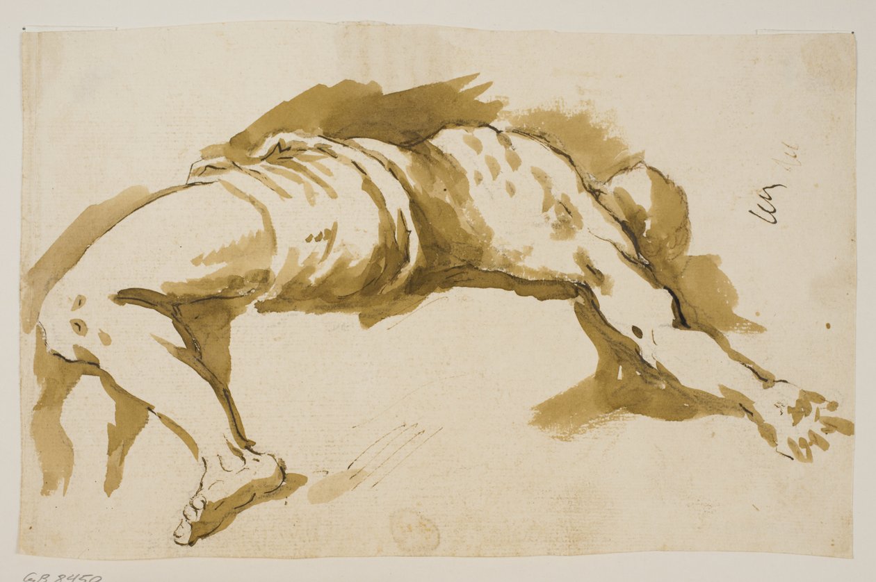Prostrated Male Figure by Ubekendt Ubekendt