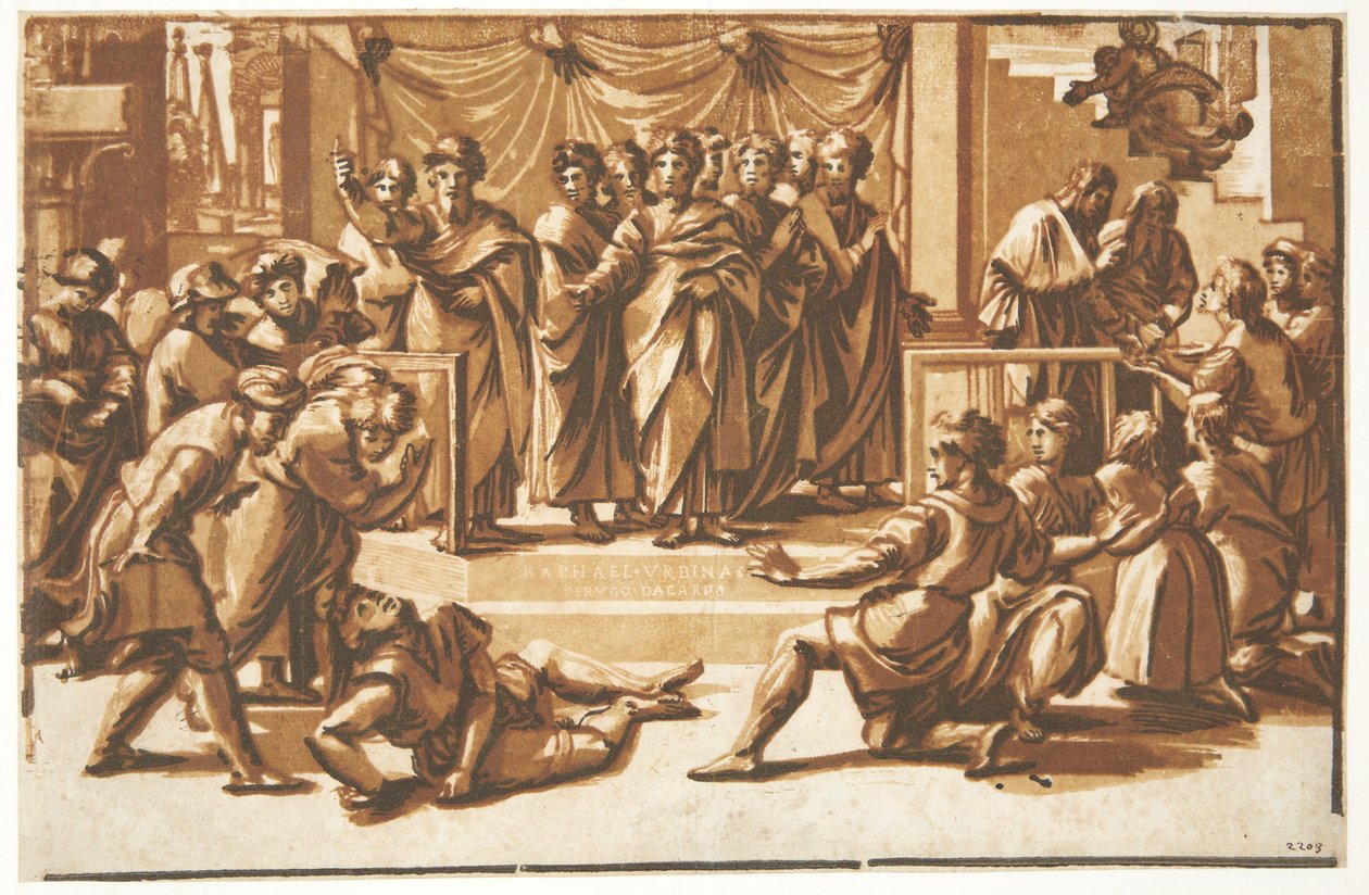 The Death of Ananias by Ugo da Carpi