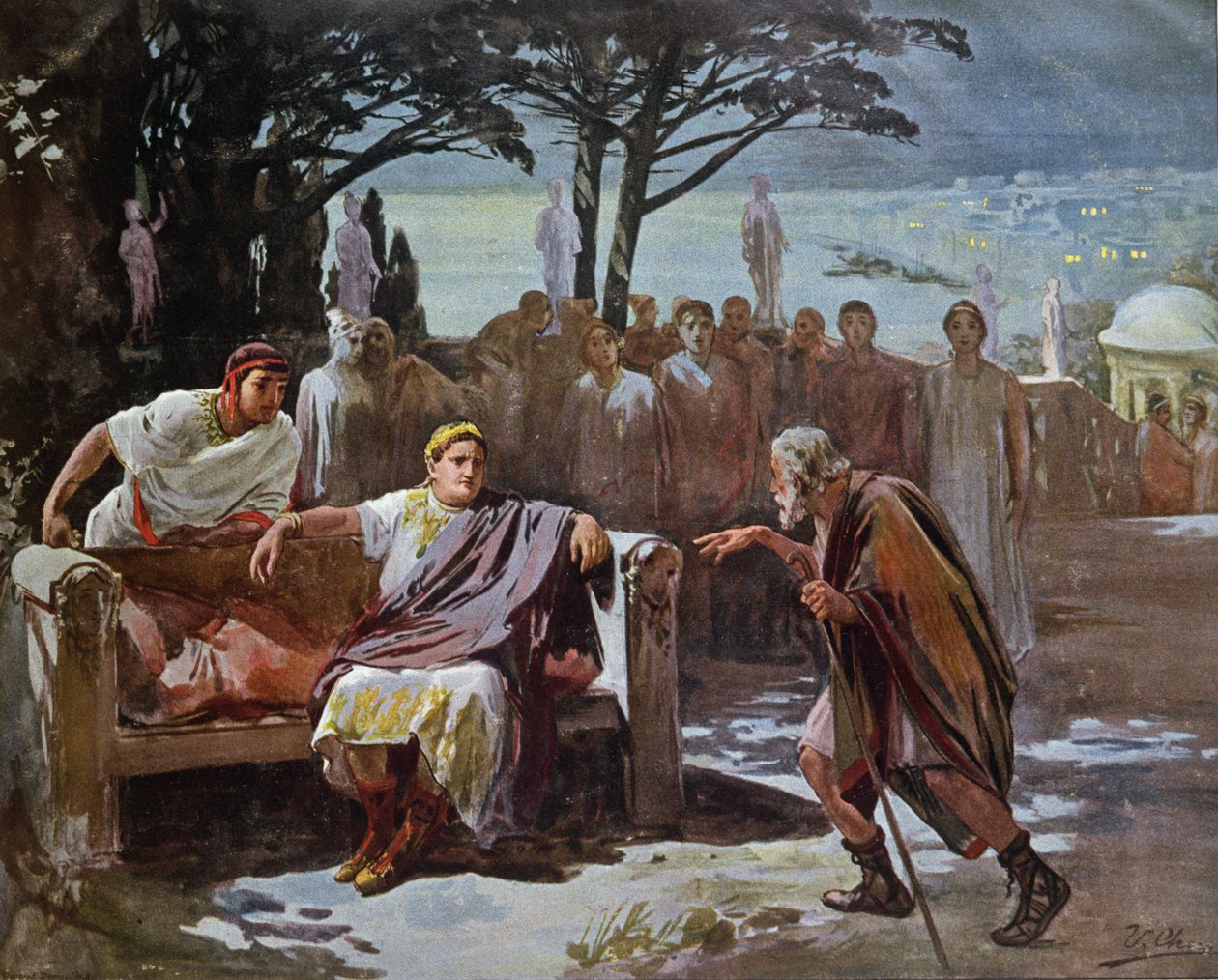 Chilon Accusing the Christians of Starting the Fire in Rome, illustration from 