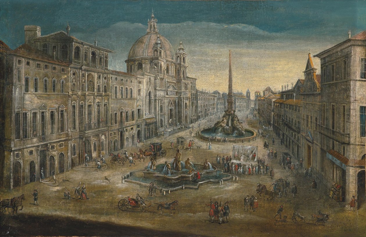 View of Piazza Navona in Rome by Unbekannt Unbekannt