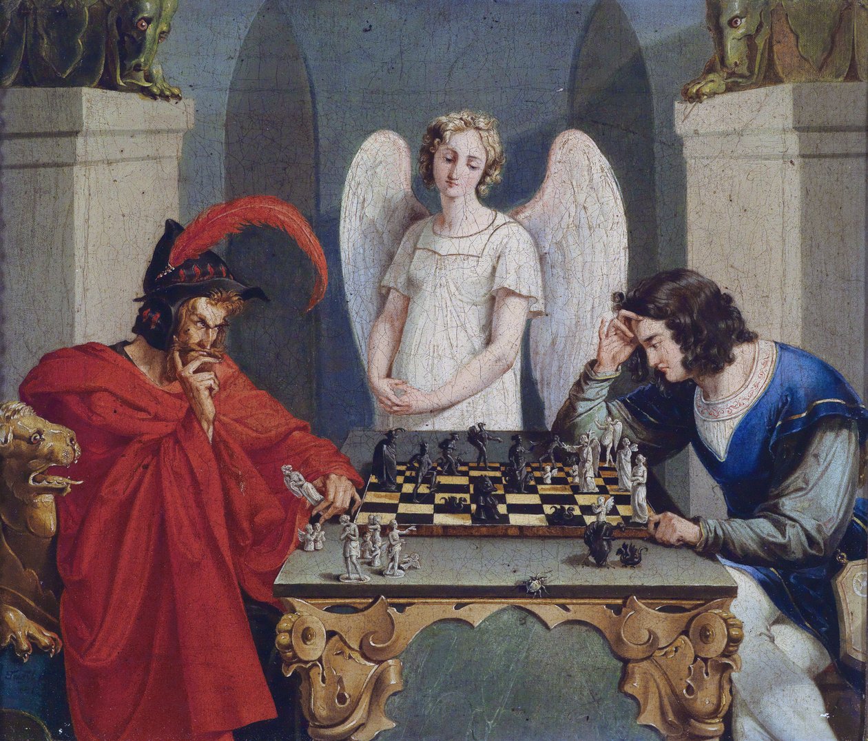 Faust and Mephisto Playing Chess by Unbekannt Unbekannt