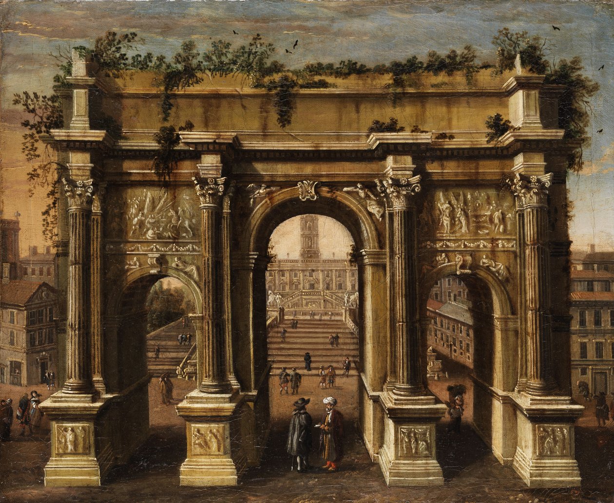 Ideal View of the Arch of Septimius Severus and the Capitol by Unbekannt Unbekannt