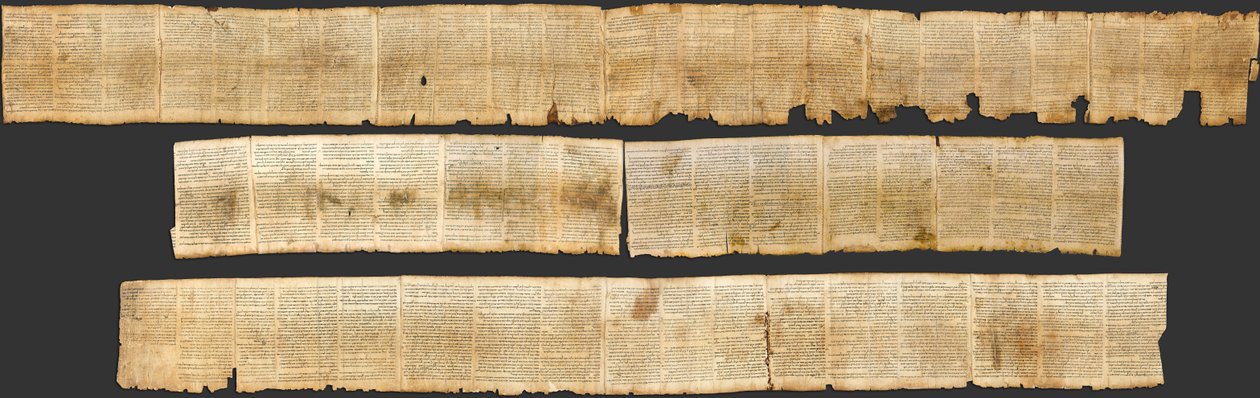Photographic reproduction of the Great Isaiah Scroll, the best preserved of the biblical scrolls found at Qumran. It contains the entire Book of Isaiah in Hebrew, apart from some small damaged parts. by Unbekannt Unbekannt