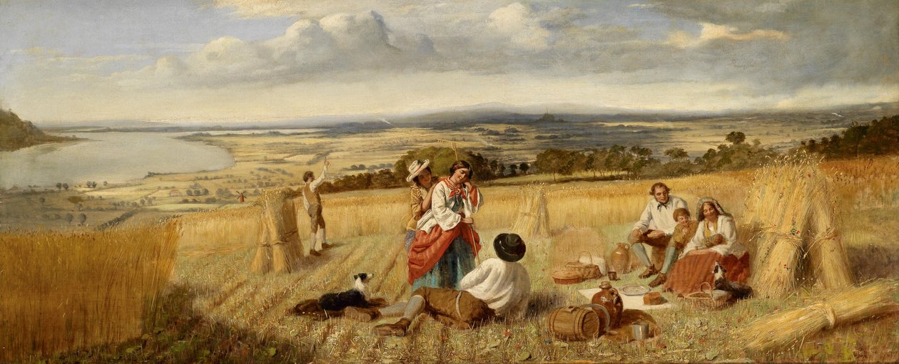 Rest During Field Work in a Vast Landscape by Unbekannt Unbekannt