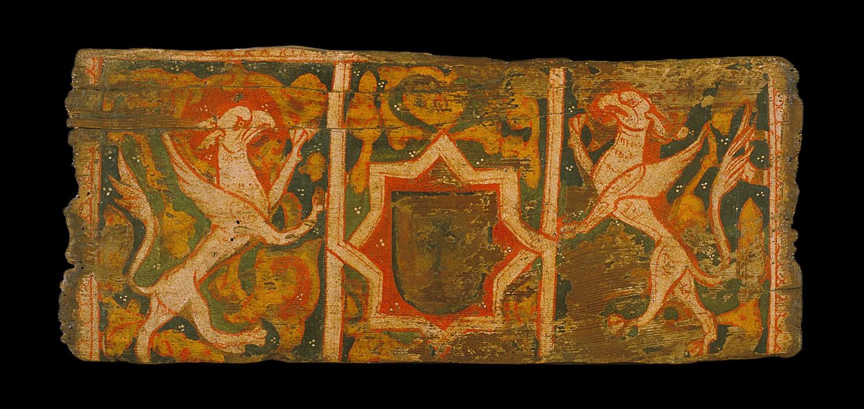 Coffered Ceiling Panel with Coat of Arms and Griffins Rampant by Unbekannt Unbekannt