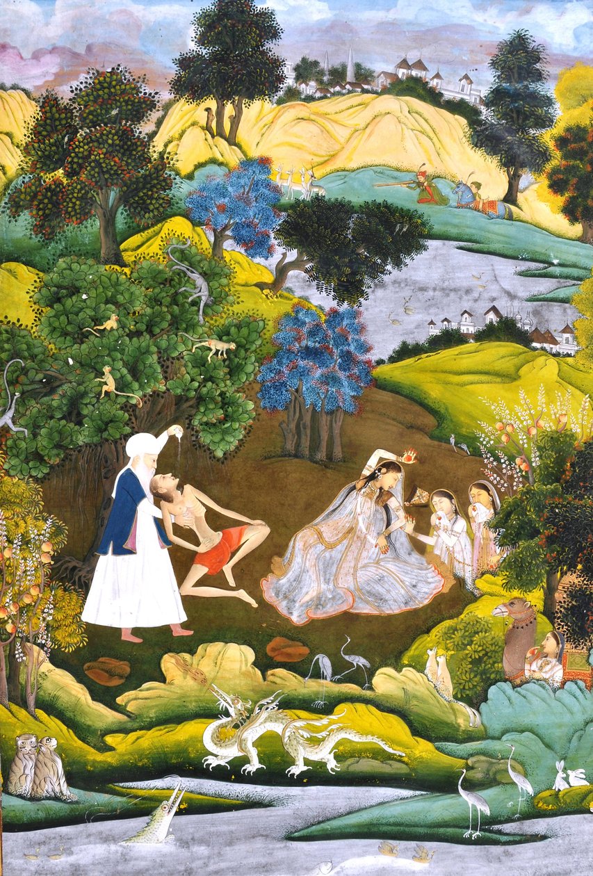 Fainted Laila and Majnun - Based on the Khamsa of Persian Poet Nizami by Unbekannt Unbekannt