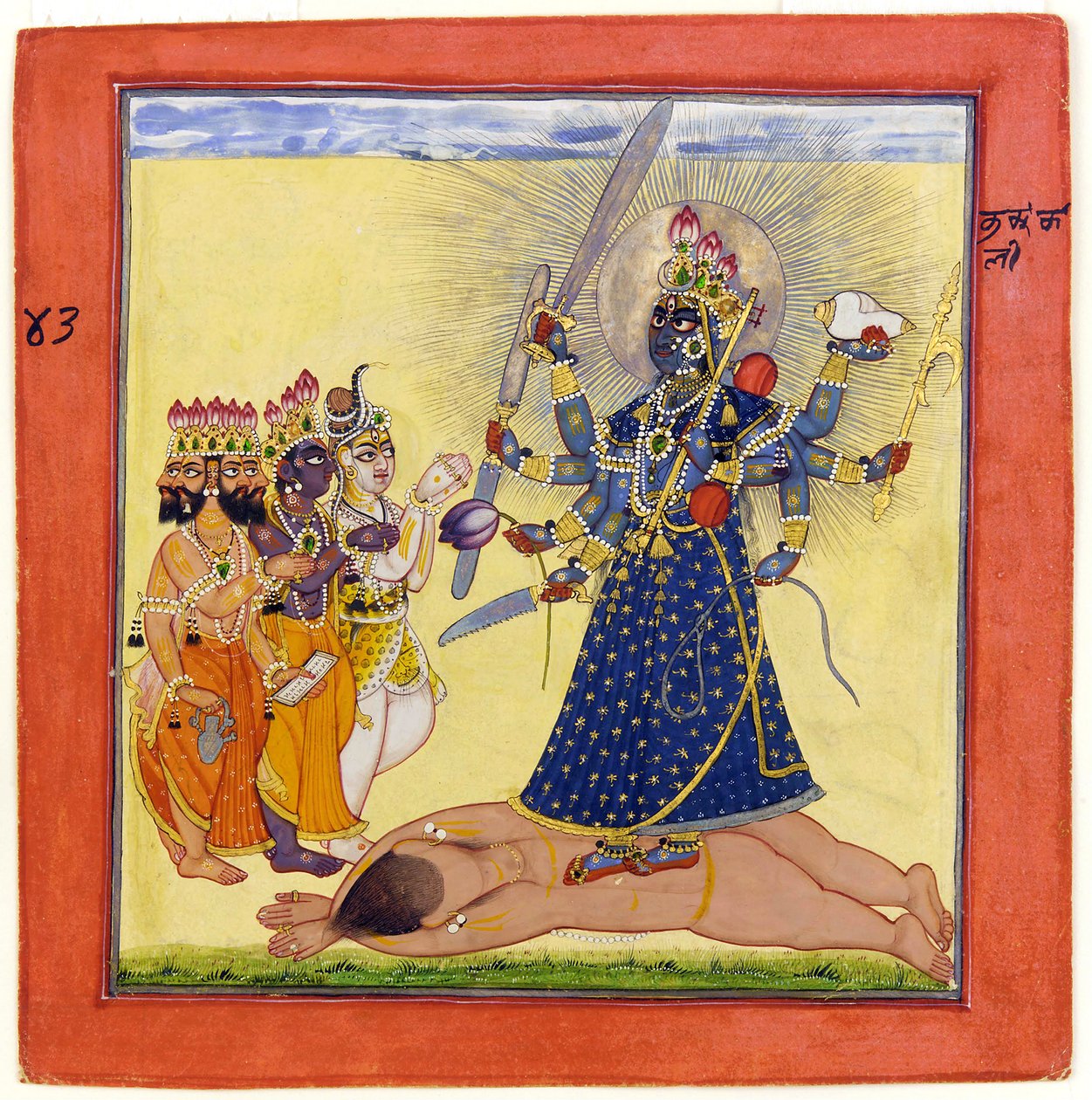 Goddess Bhadrakali Worshipped by the Gods by Unbekannt Unbekannt