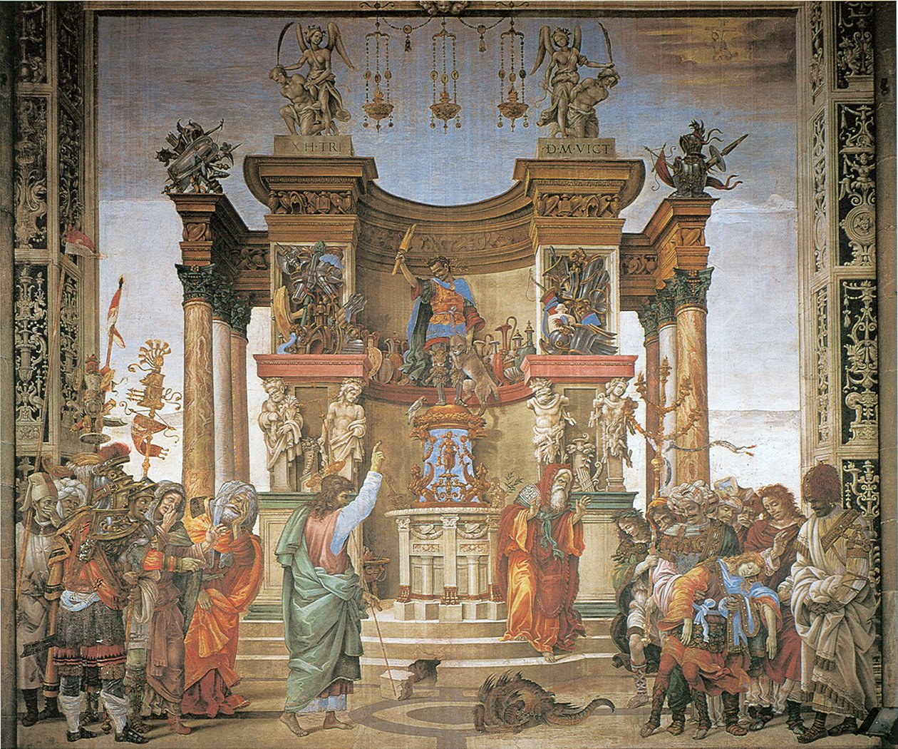 St Philip Driving the Dragon from the Temple of Hieropolis (Fresco) by Unbekannt Unbekannt