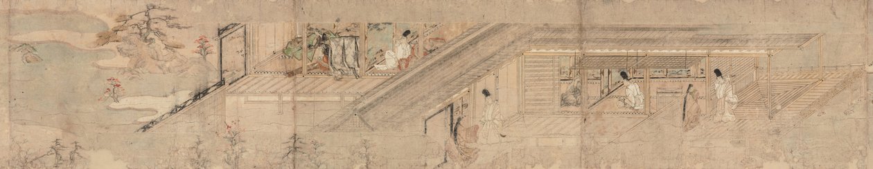 Narrative Picture Scroll about Love Romance of Courtier and Girl at Sumiyoshi by Unbekannt Unbekannt