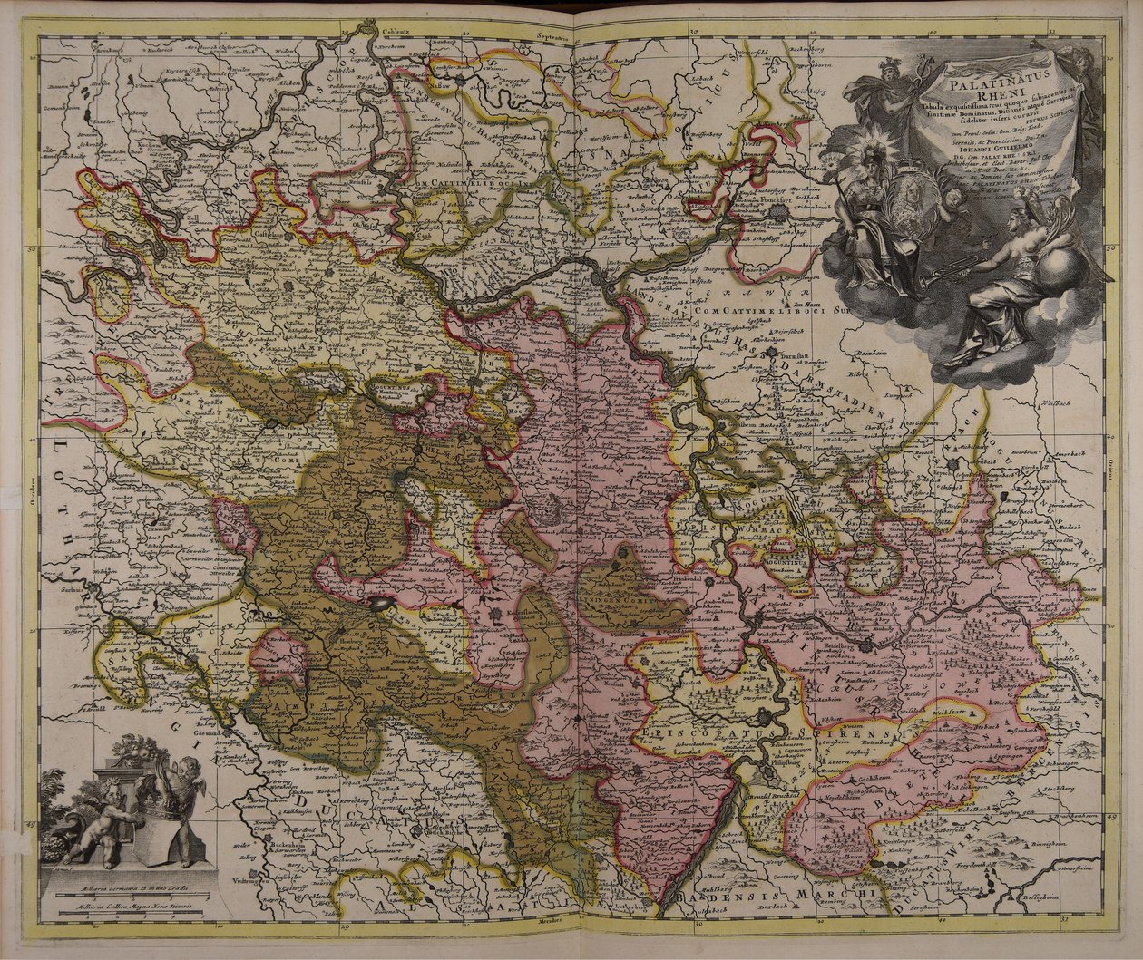 Exquisite Map of the Palatinate of the Rhine, Including Adjacent and Neighboring Dominions by Unbekannt Unbekannt