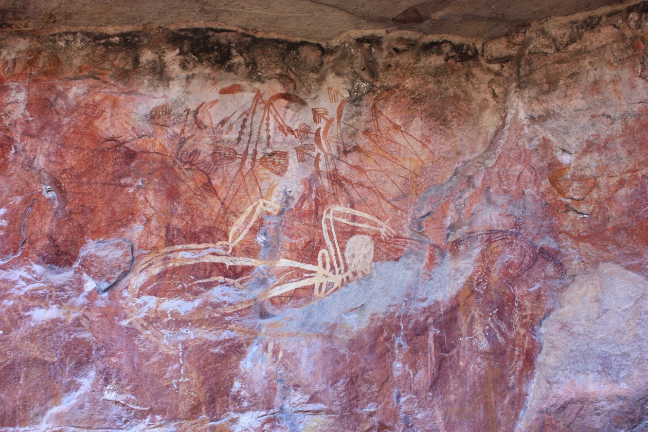 Panel of Simple Figures with Boomerangs by Unbekannt Unbekannt