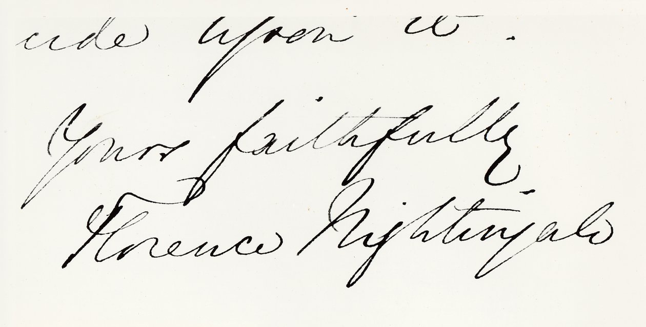 Signature of Florence Nightingale by Unbekannt Unbekannt