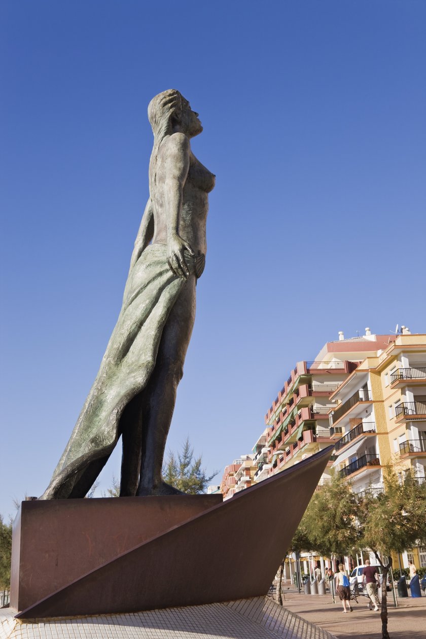 The Promenade with Sculpture by Luis Reyes by Unbekannt Unbekannt