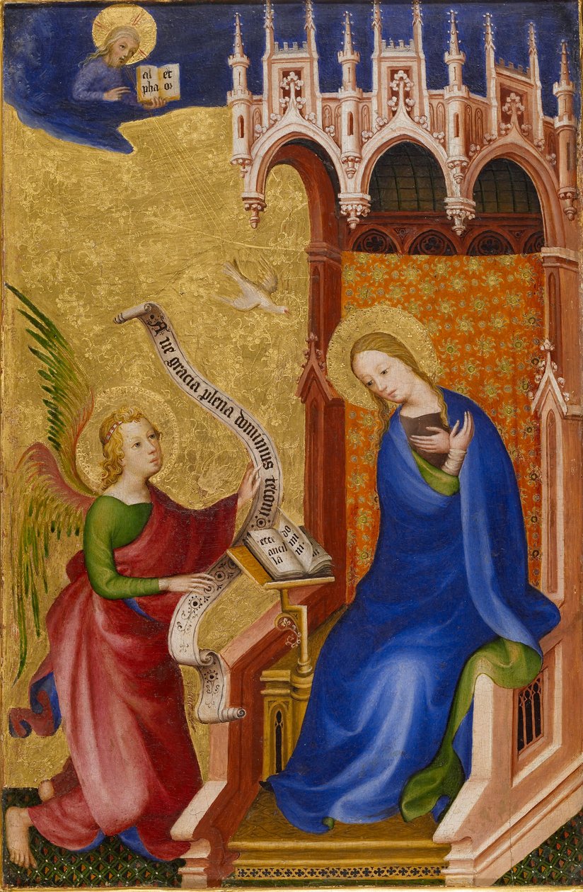 Two Panels Depicting the Annunciation, Baptism of Christ and Crucifixion from the Antwerp-Baltimore by Unbekannt Unbekannt