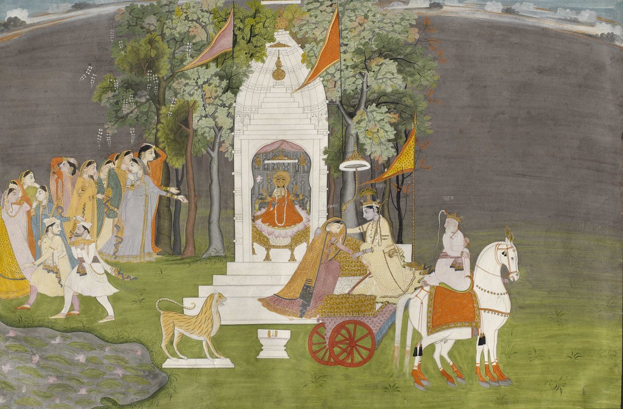 Krishna Abducting Rukmani from the Temple by Unbekannt Unbekannt