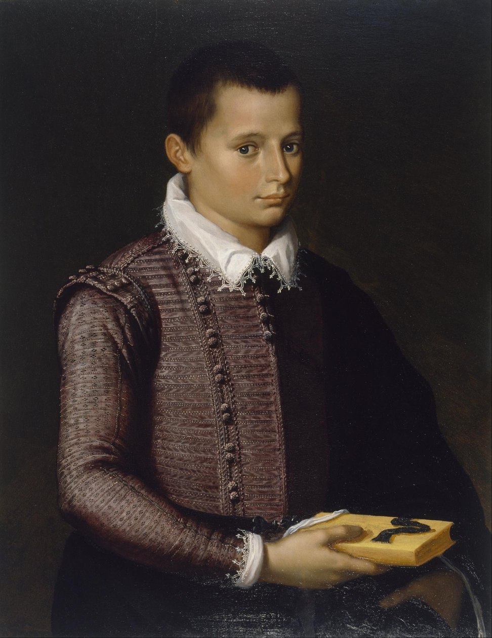Portrait of a Boy Holding a Book by Unbekannt Unbekannt