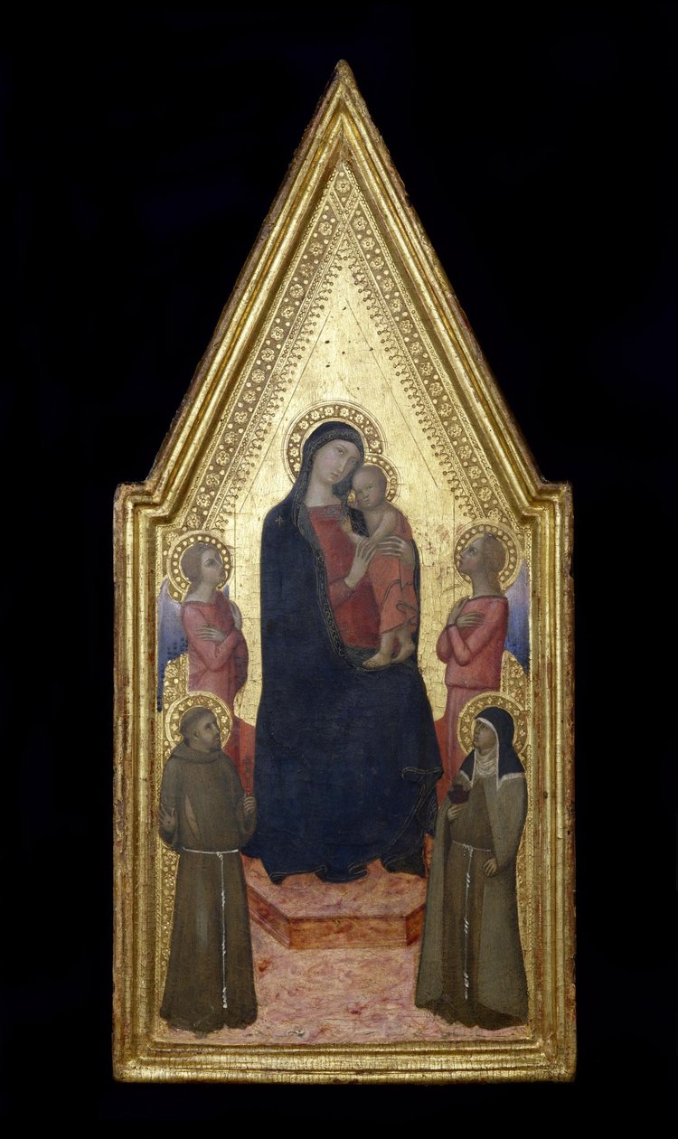 Virgin and Child with Saints Francis and Clare and Two Angels by Unbekannt Unbekannt