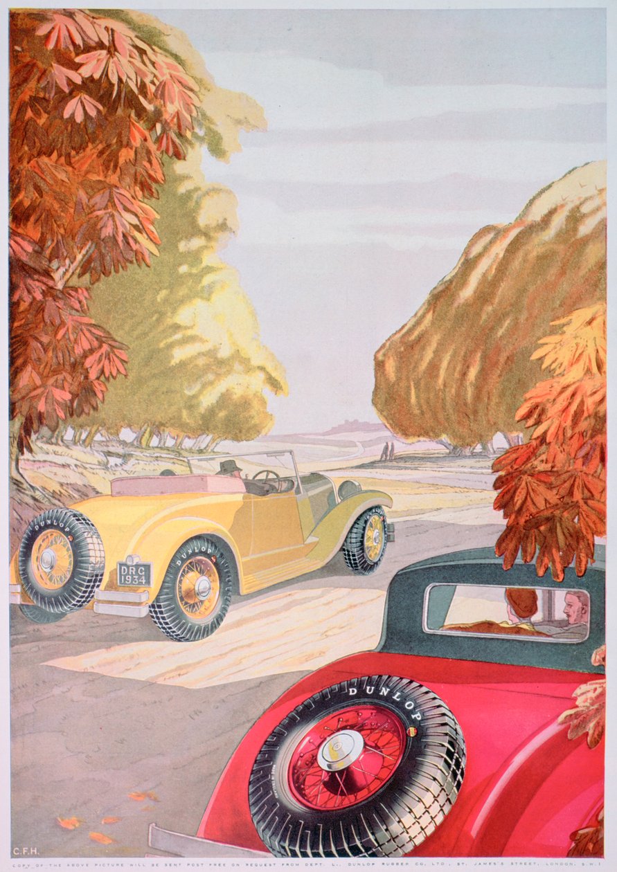Advert for Dunlop tyres by Unbekannt