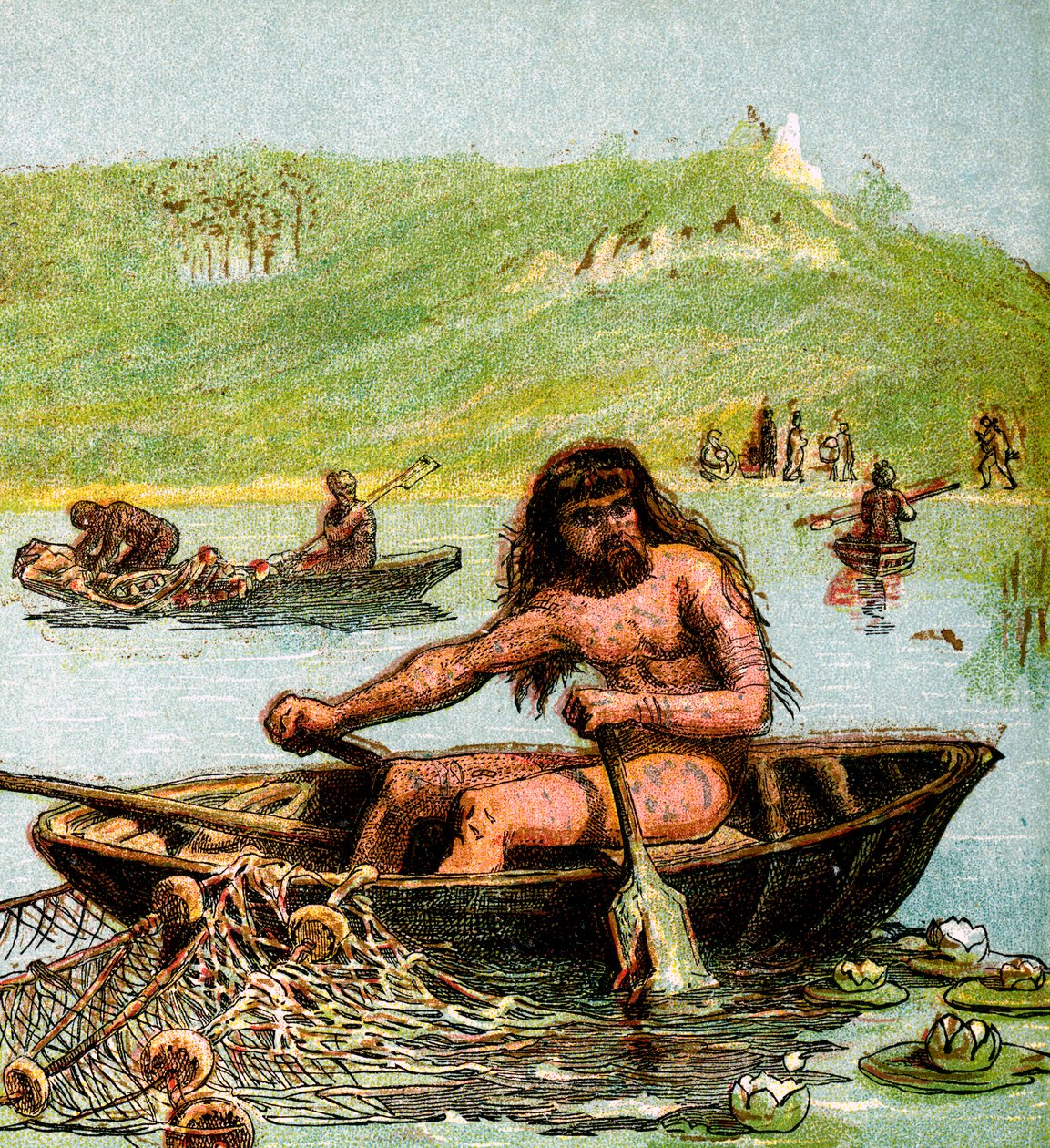 An Ancient Briton in His Boat by Unbekannt
