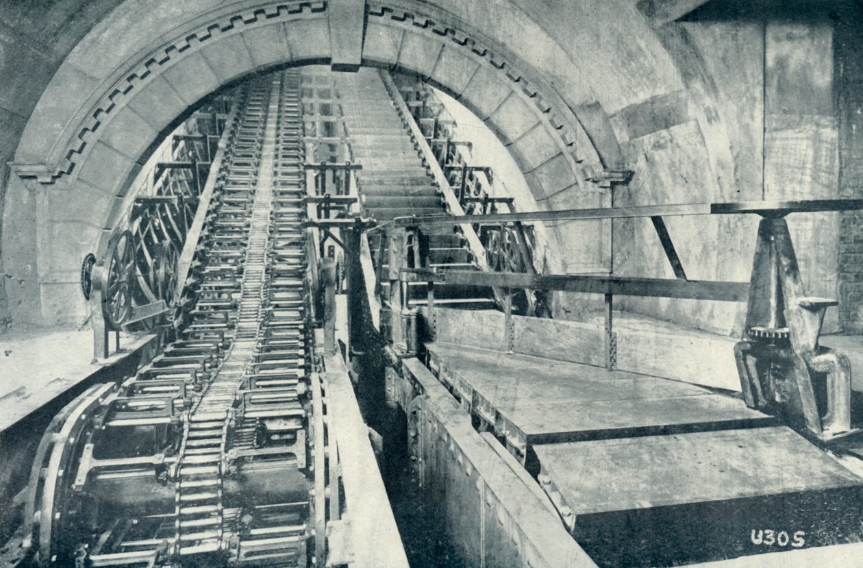 An Escalator in Course of Construction by Unbekannt