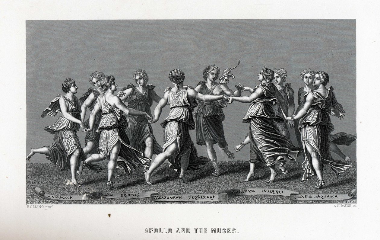 Apollo and the Muses after Giulio Romano by Unbekannt