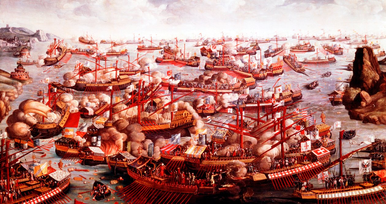 Battle of Lepanto, October 1571 by Unbekannt