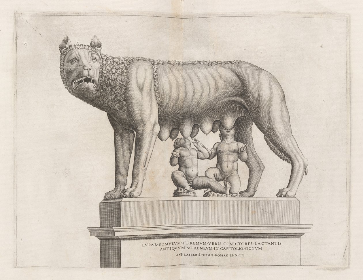 Capitoline Wolf with Romulus and Remus by Unbekannt