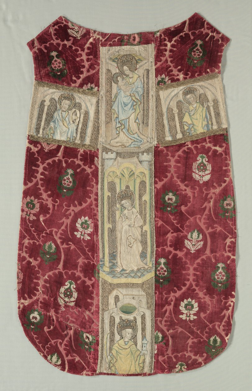 Chasuble Back with Embroidered Orphrey Band by Unbekannt