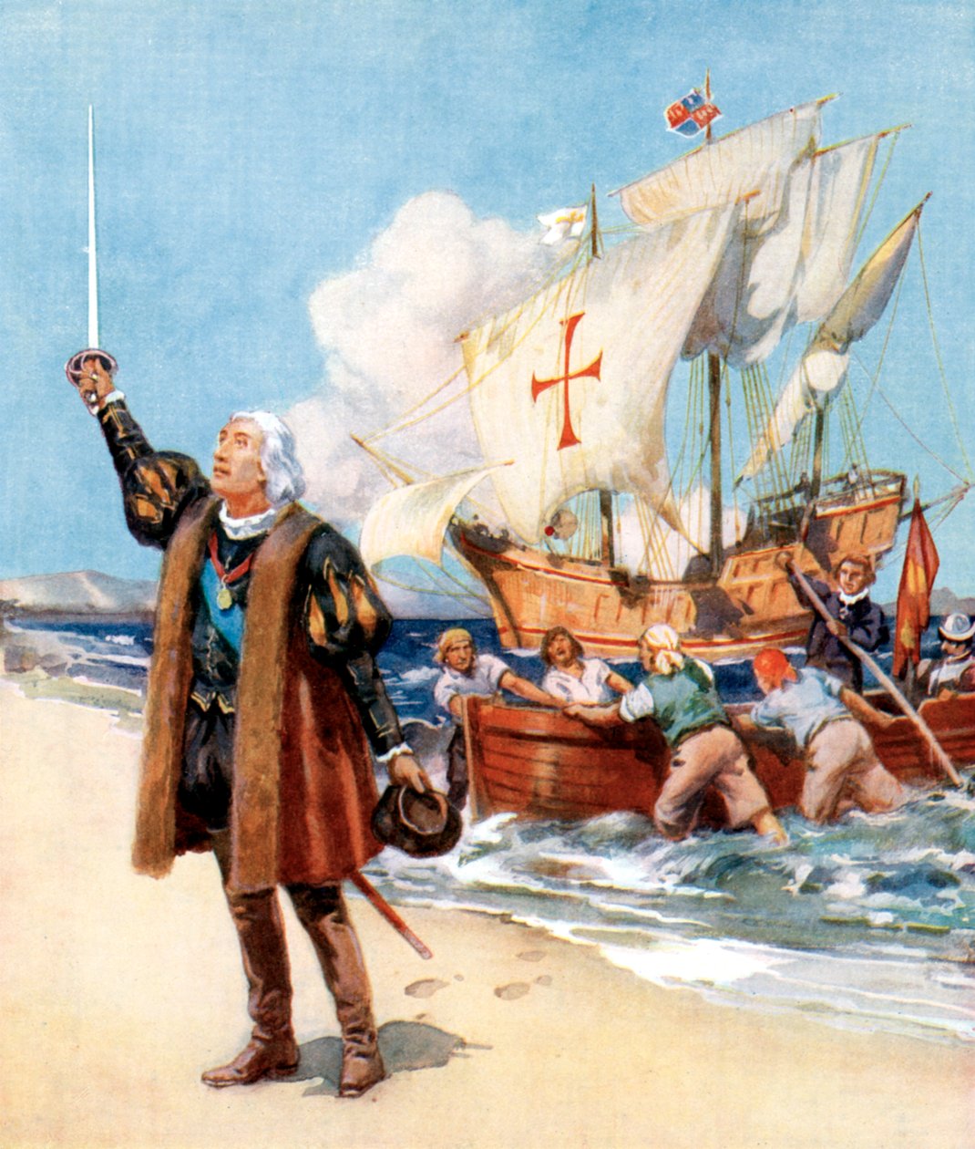 Christopher Columbus Landing in America, 1492 by Unbekannt