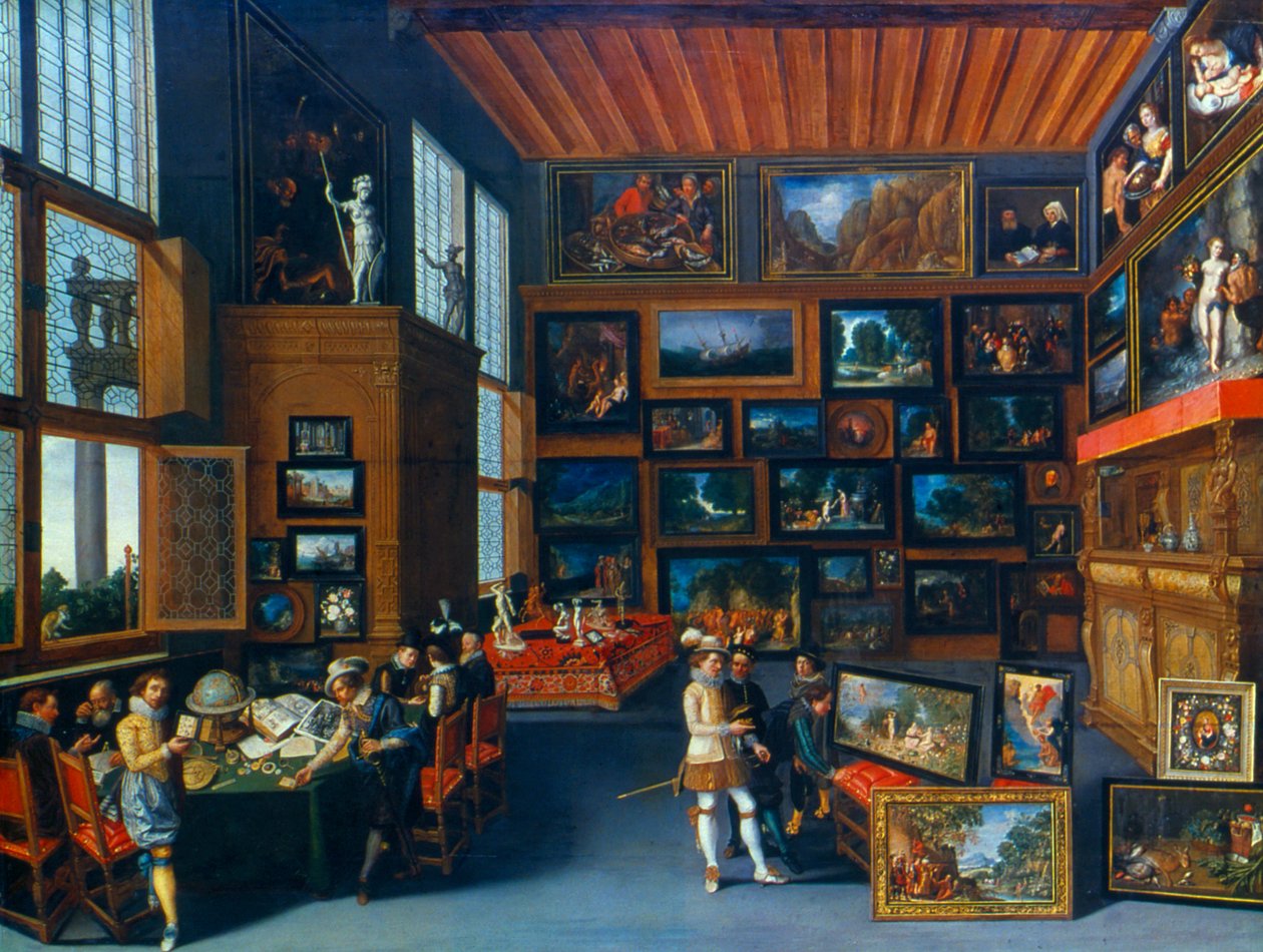 Cognoscenti in a Room Hung with Pictures by Unbekannt
